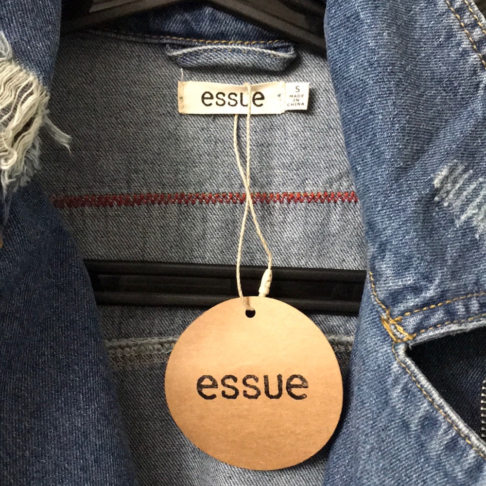 Essue Denim Bomber Jacket. Large Left! - Picture 3 of 8